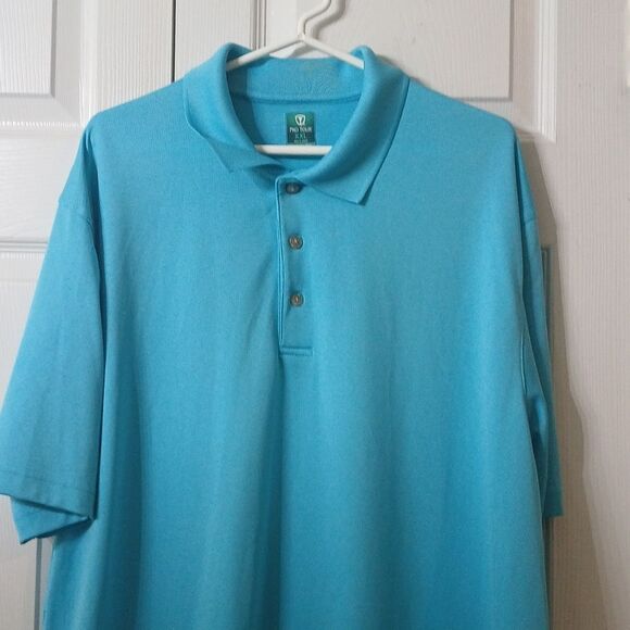 Pro Tour Airplay  aqua blue golf polo dress shirt Sz XXL EUC - Picture 3 of 5